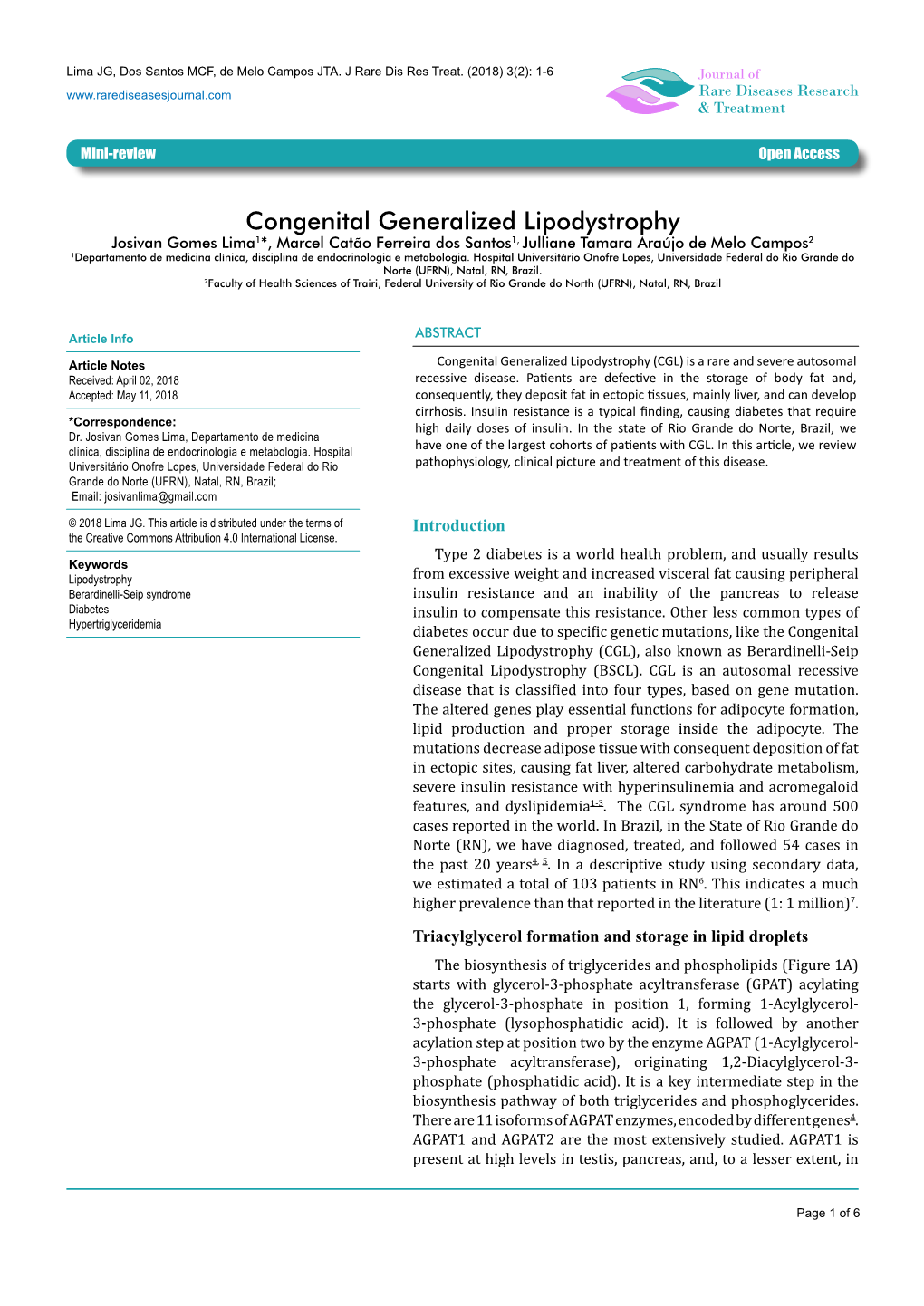 Congenital Generalized Lipodystrophy