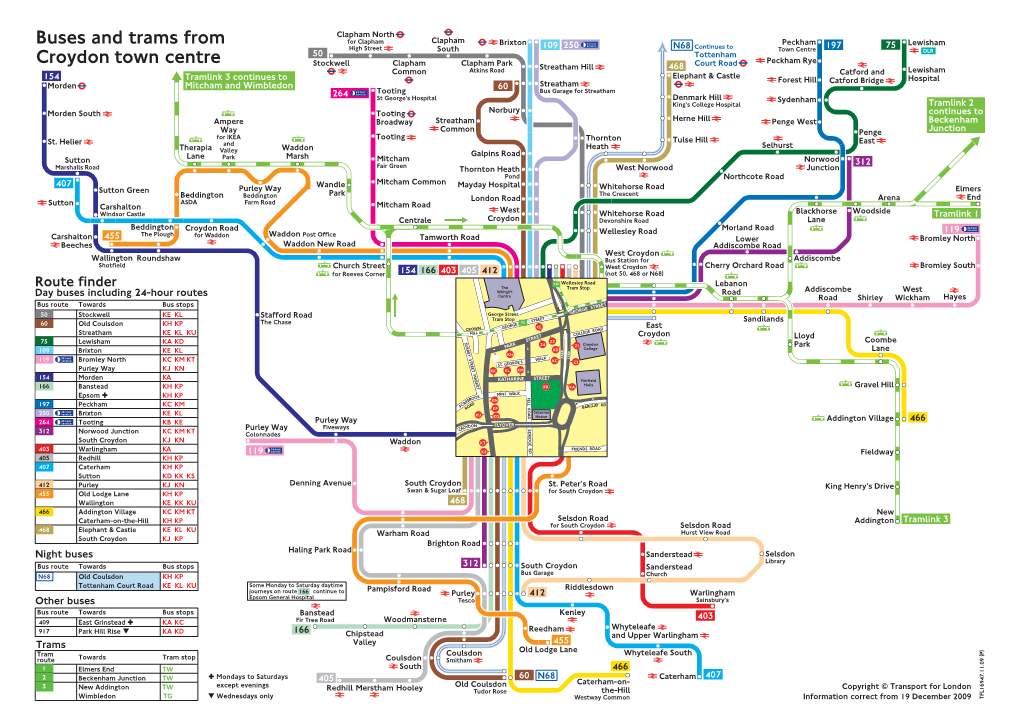 Buses and Trams from Croydon Town Centre
