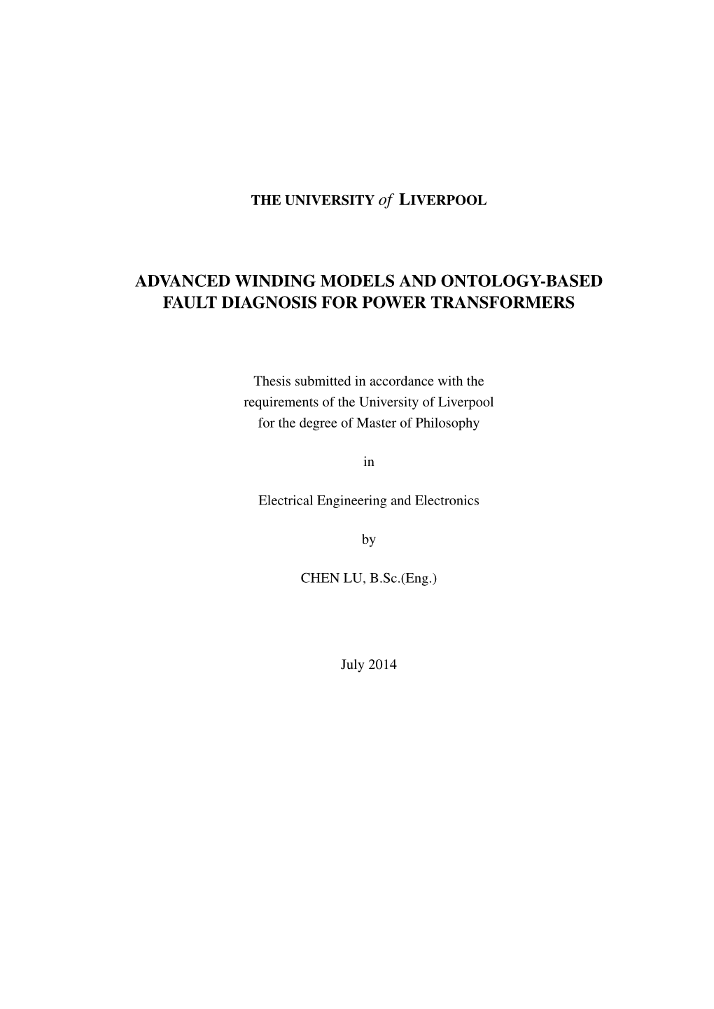 Advanced Winding Models and Ontology-Based Fault Diagnosis for Power Transformers