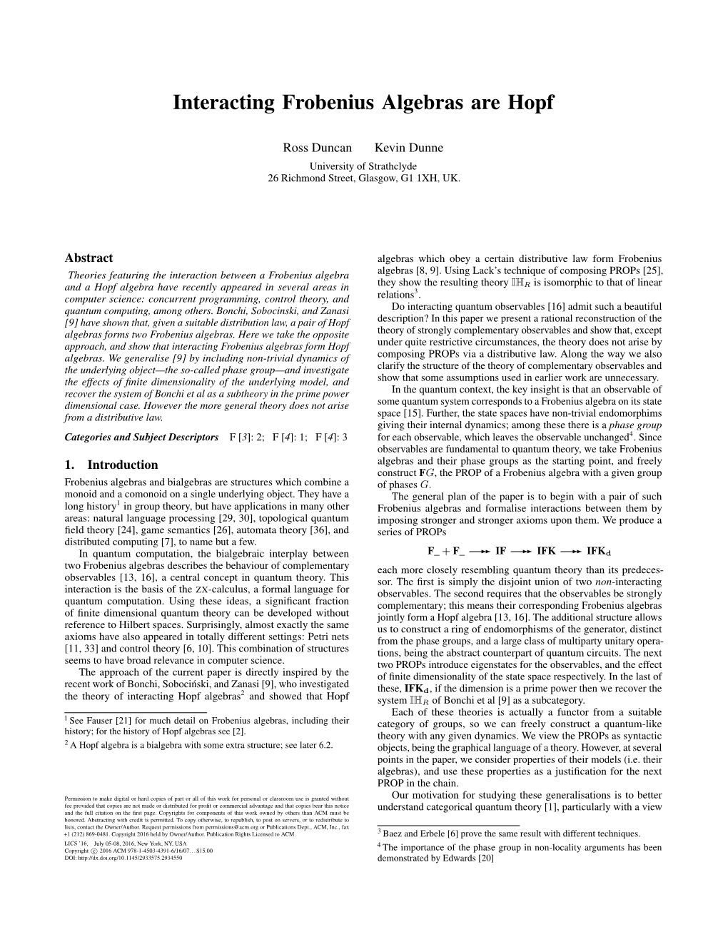 Interacting Frobenius Algebras Are Hopf