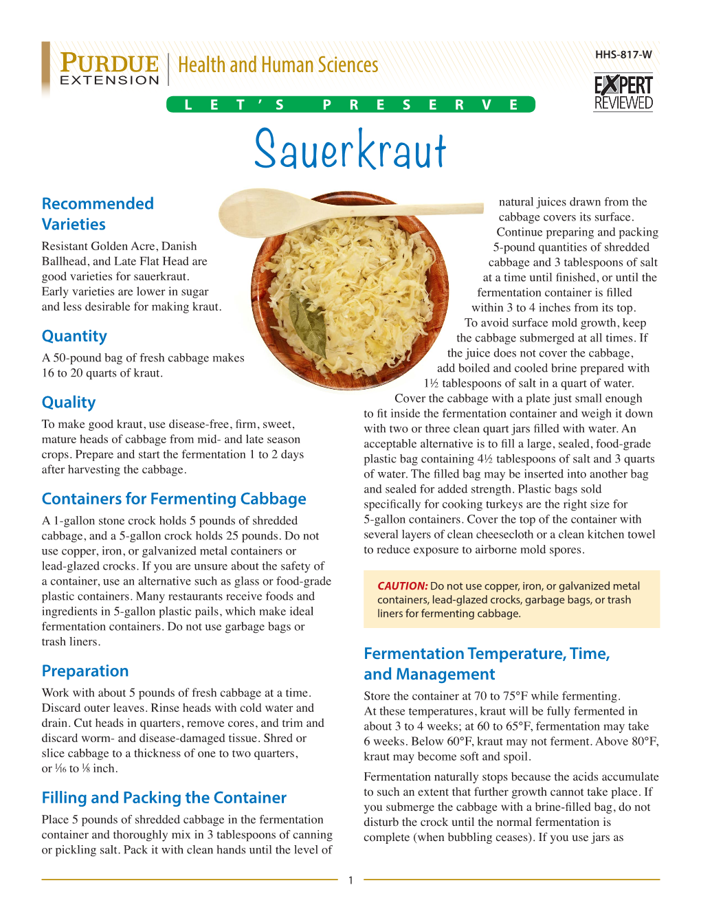 Sauerkraut Recommended Natural Juices Drawn from the Varieties Cabbage Covers Its Surface