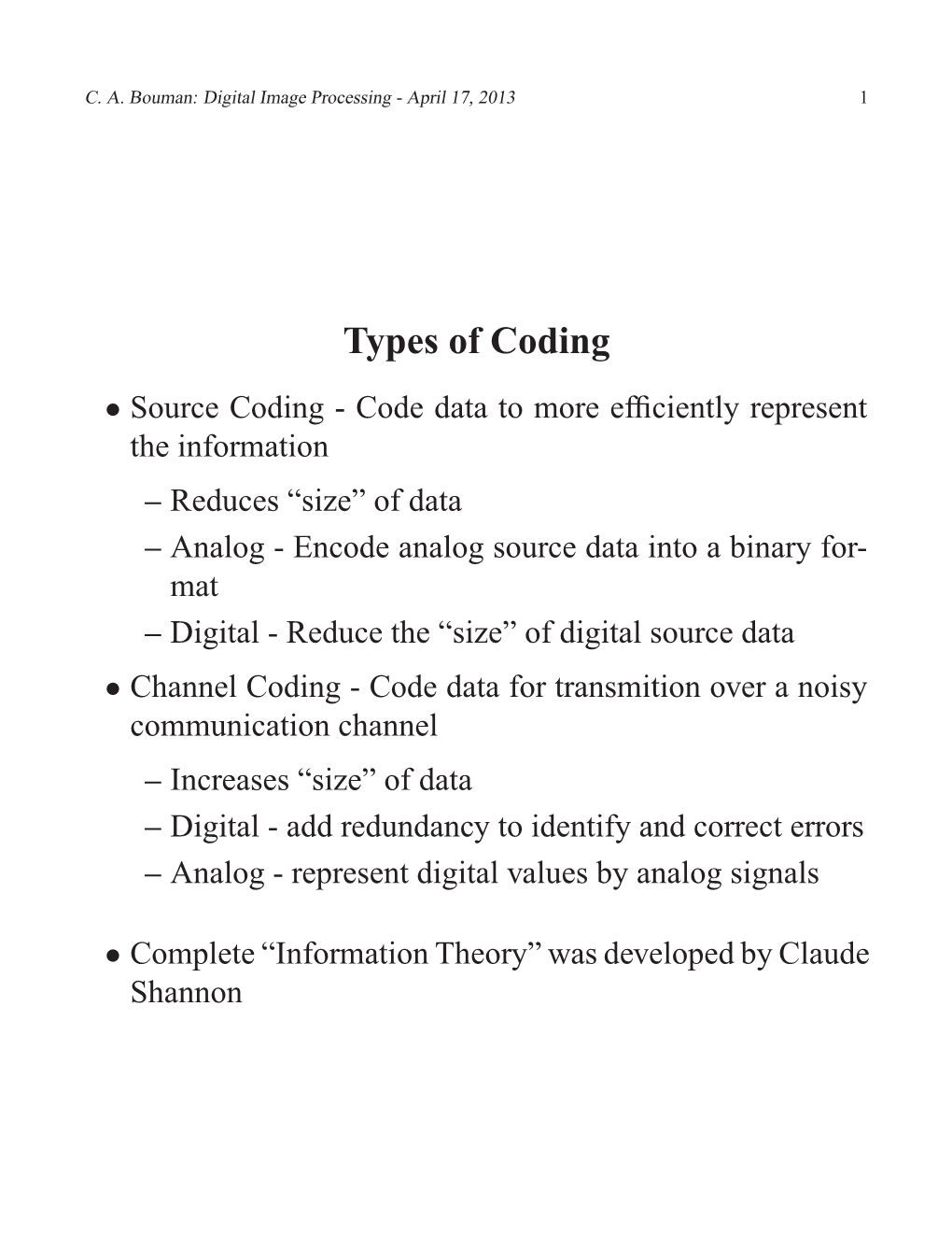 Source Coding