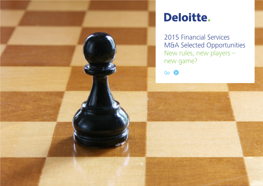 2015 Financial Services M&A Predictions New Rules, New Players