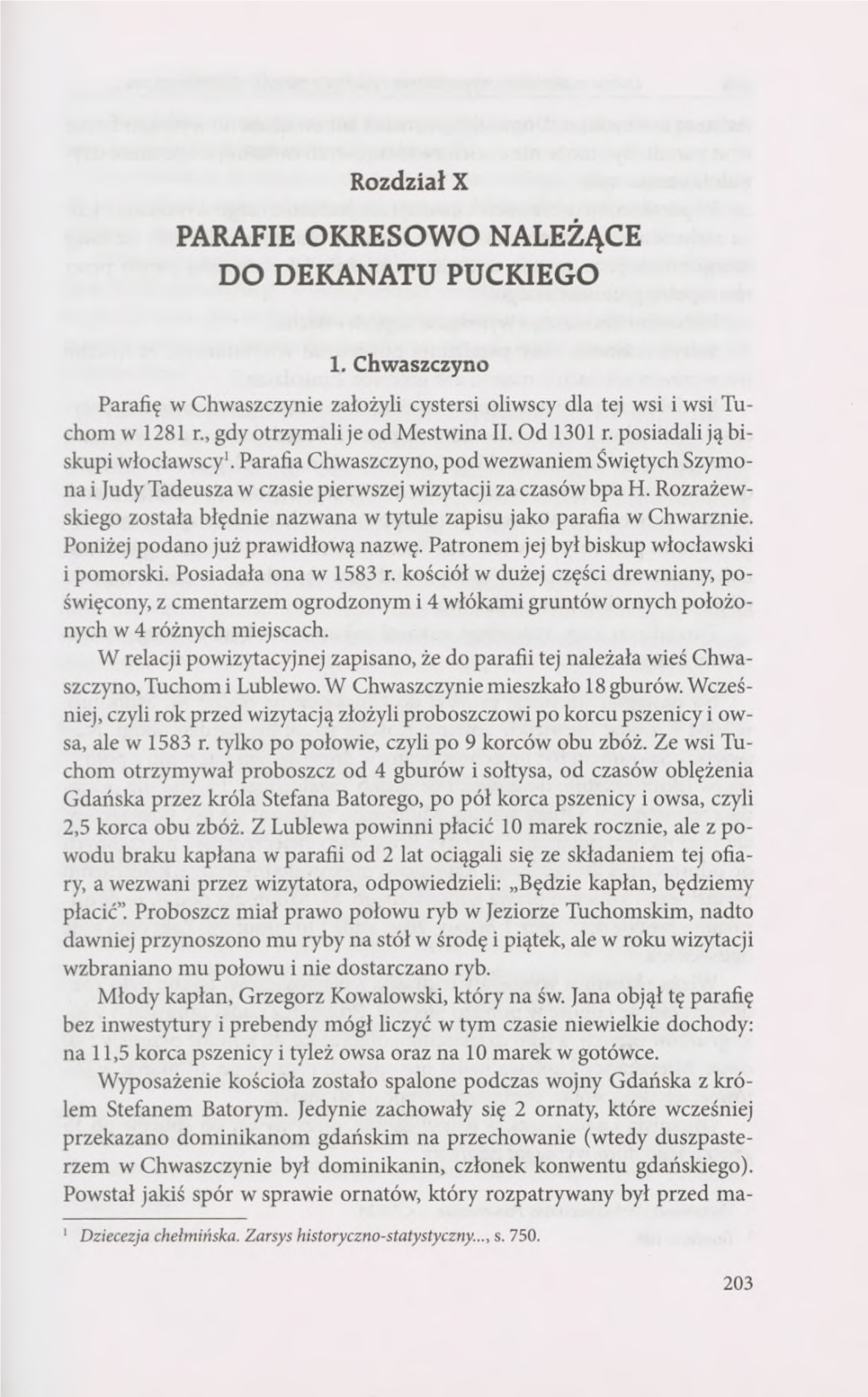 Parafie Okresowo Należące Do Dekanatu Puckiego. Dobra