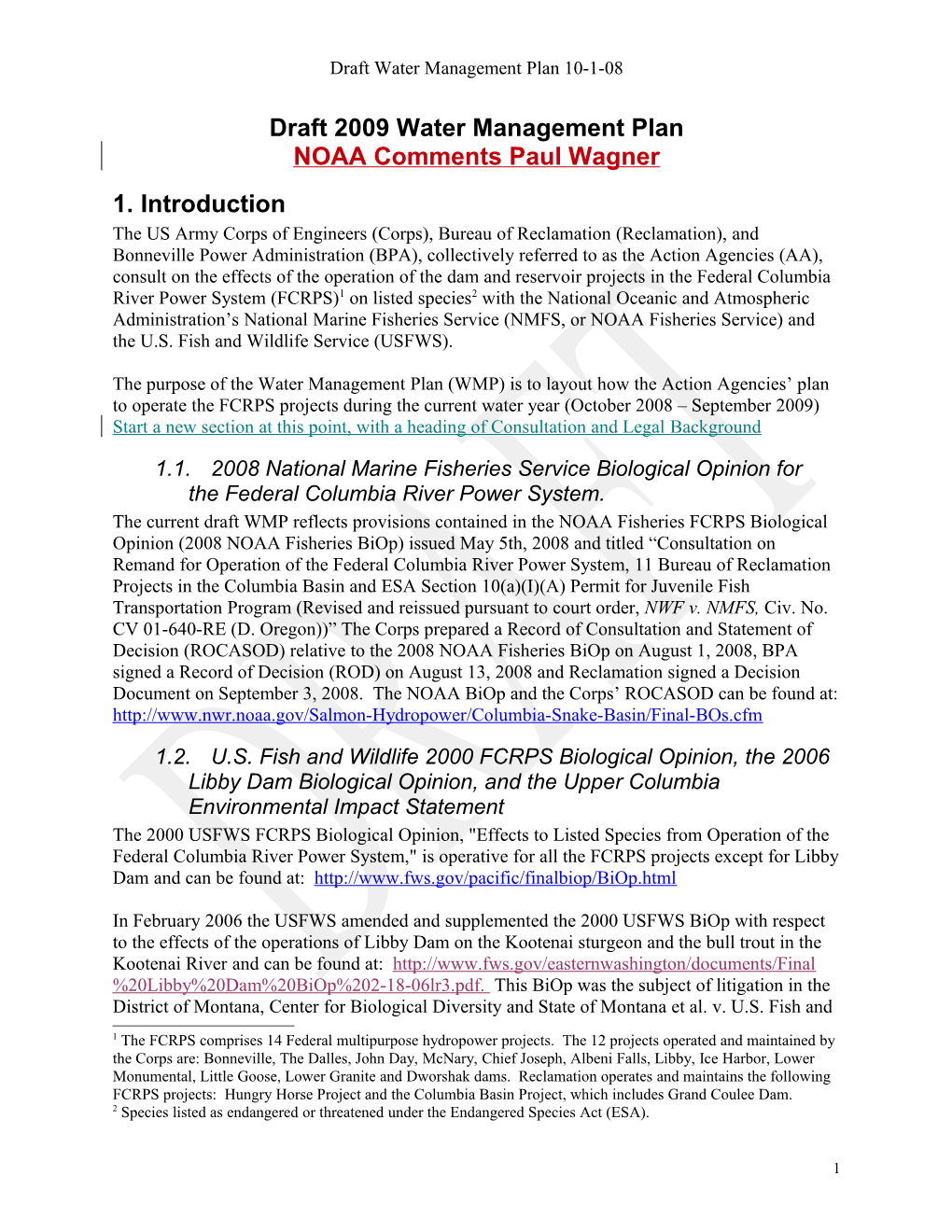 Draft 2007/2008 Water Management Plan