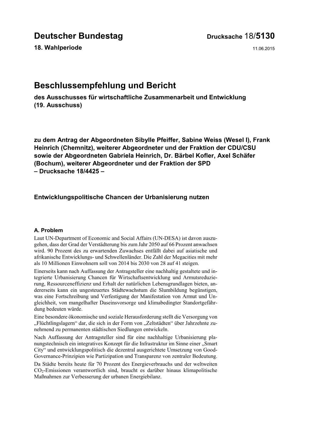 Deutscher Bundestag Beschlussempfehlung Und Bericht