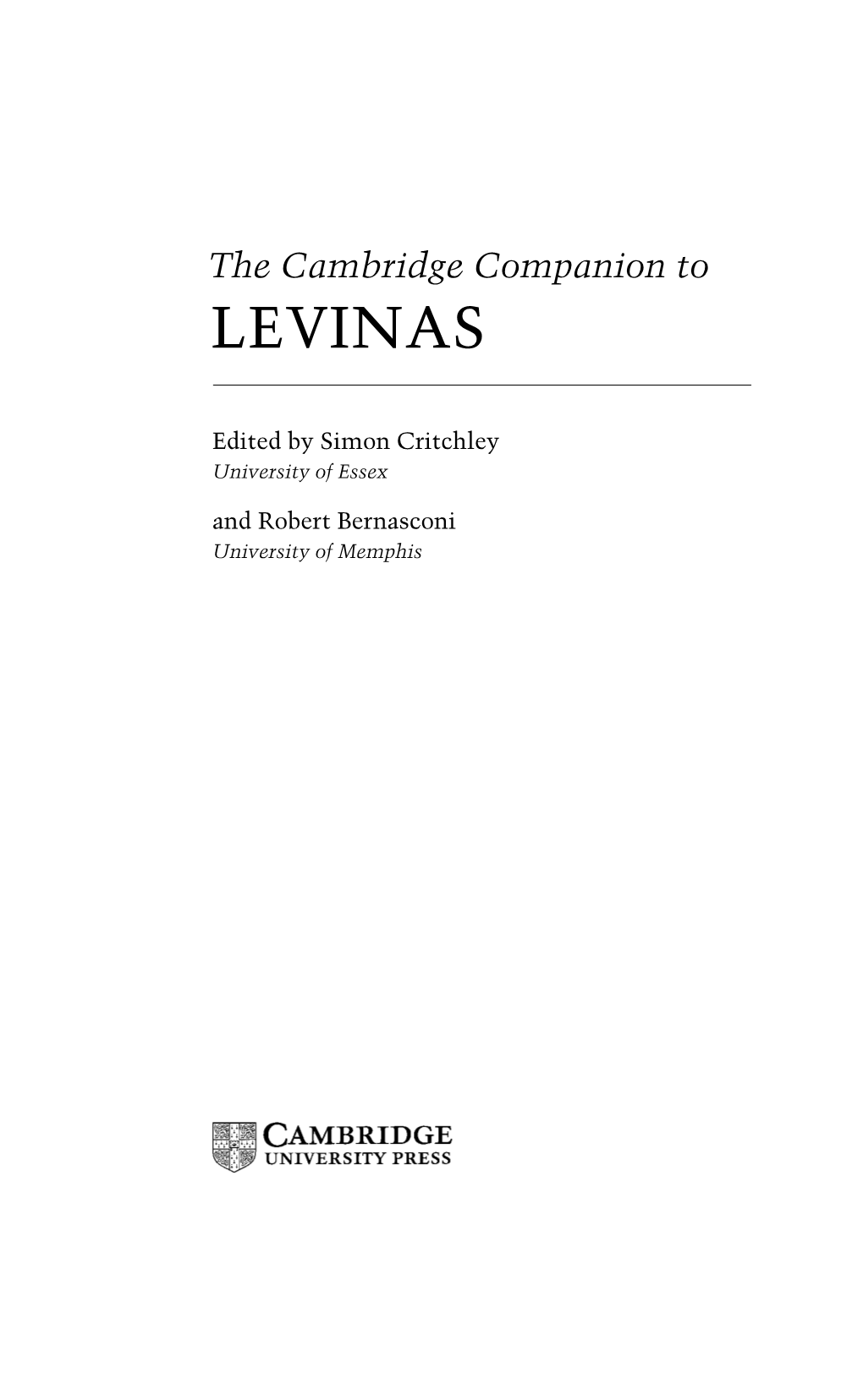 The Cambridge Companion to LEVINAS