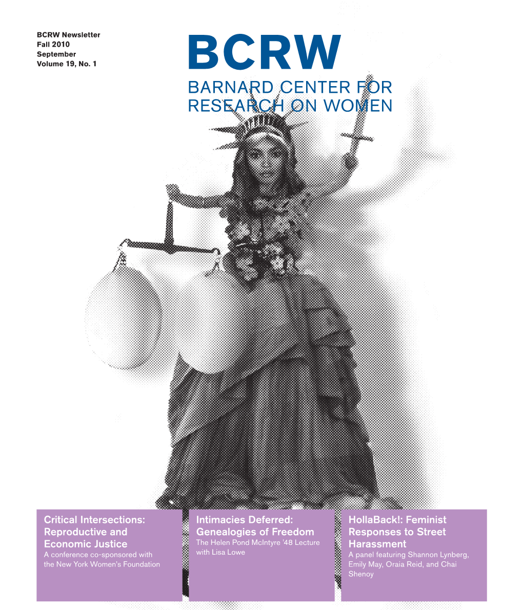 Hollaback!: Feminist Responses to Street Harassment Critical Intersections: Reproductive and Economic Justice Intimacies Deferre