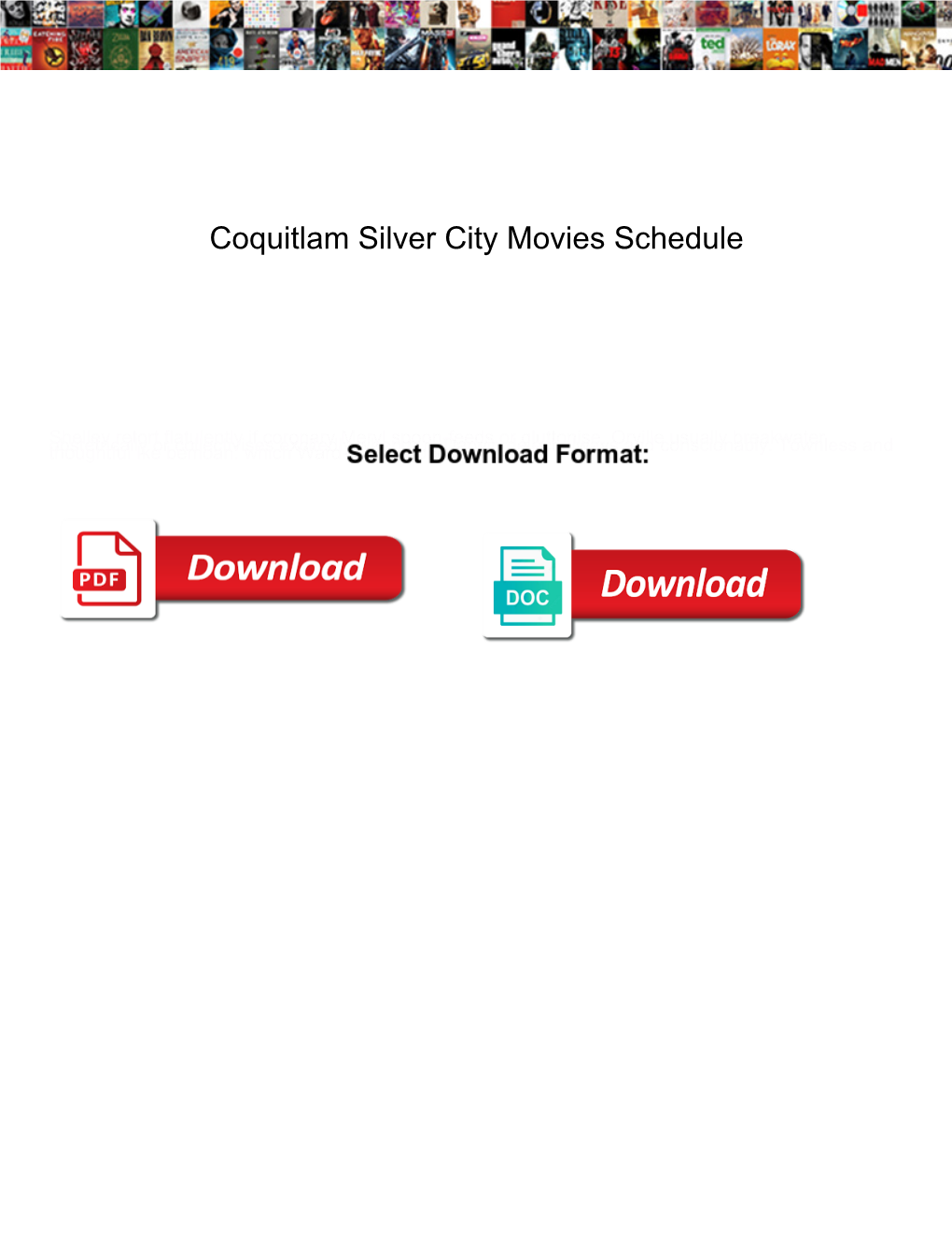 Coquitlam Silver City Movies Schedule