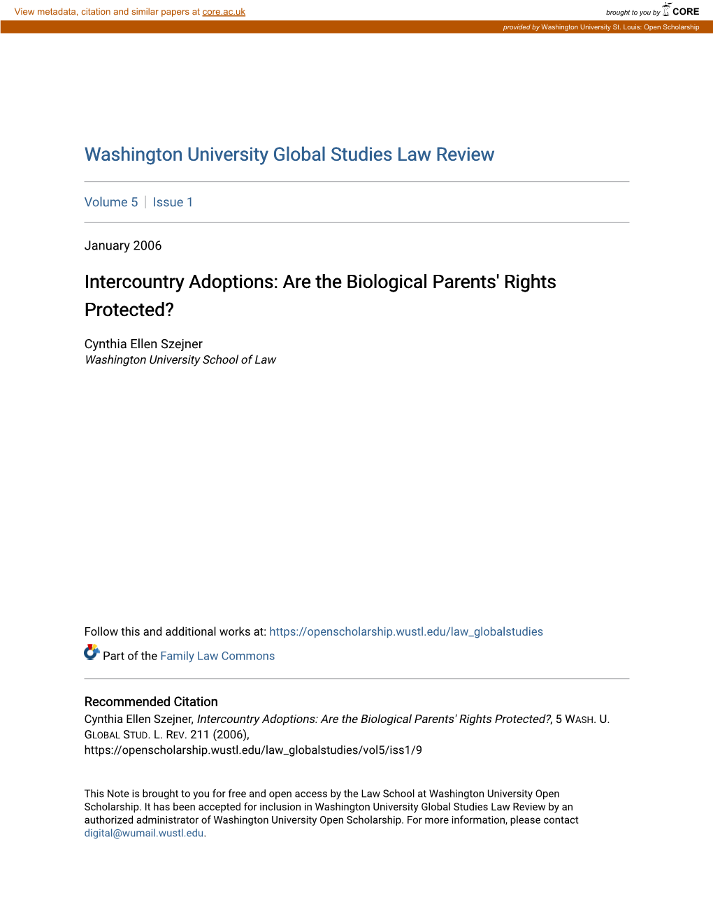 Intercountry Adoptions: Are the Biological Parents' Rights Protected?