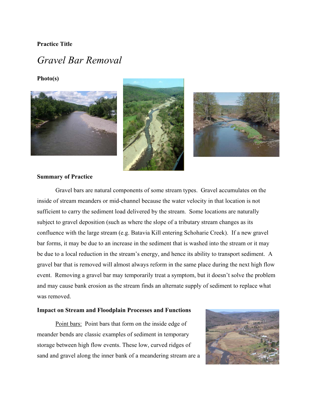 Gravel Bar Removal