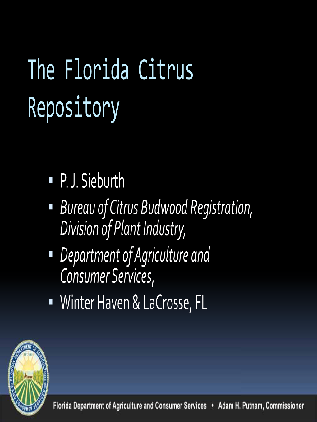 The Florida Citrus Repository