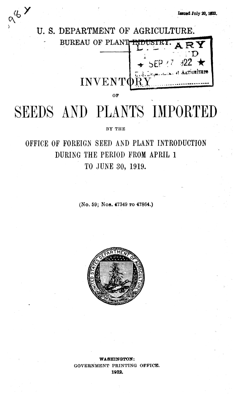 Seeds and Plants Imported