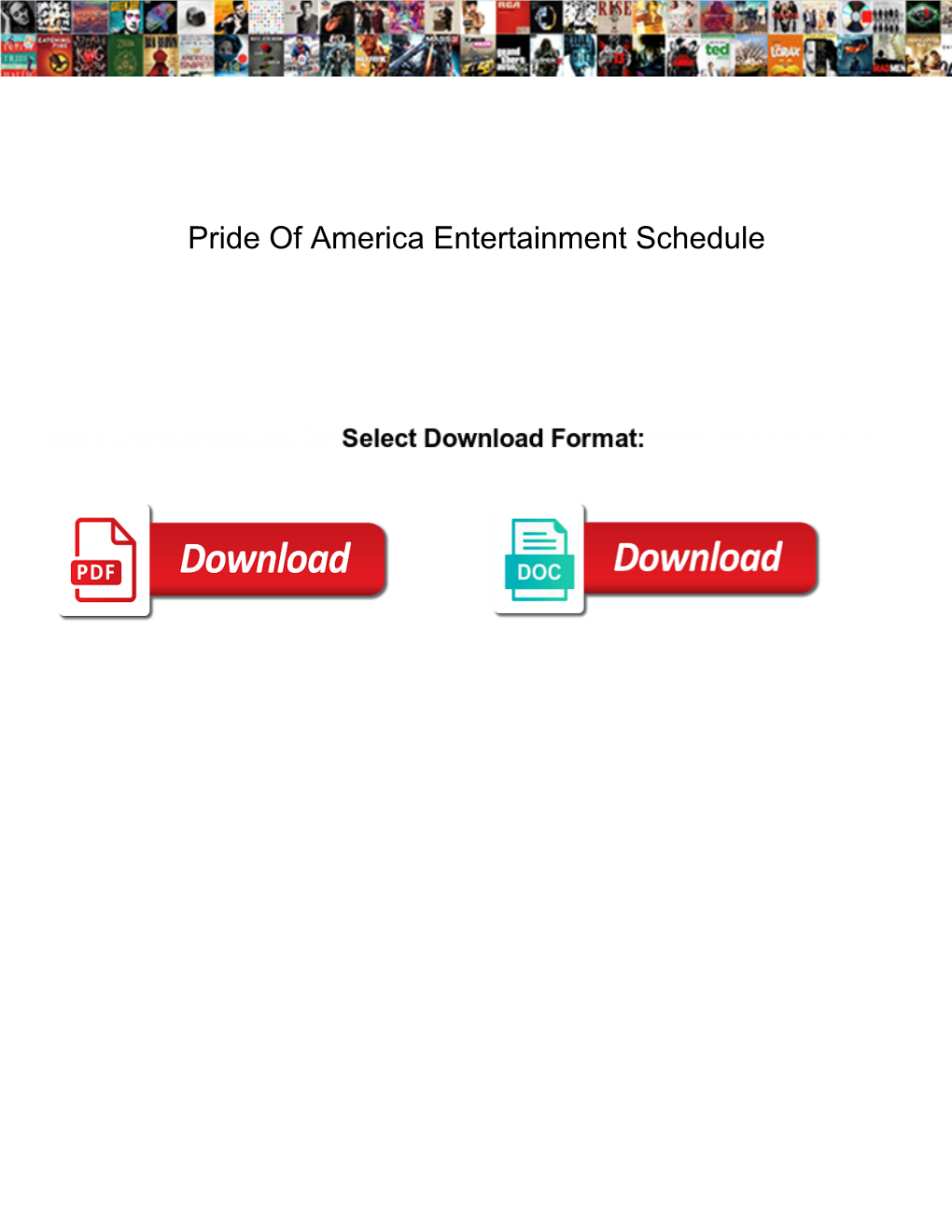 Pride of America Entertainment Schedule