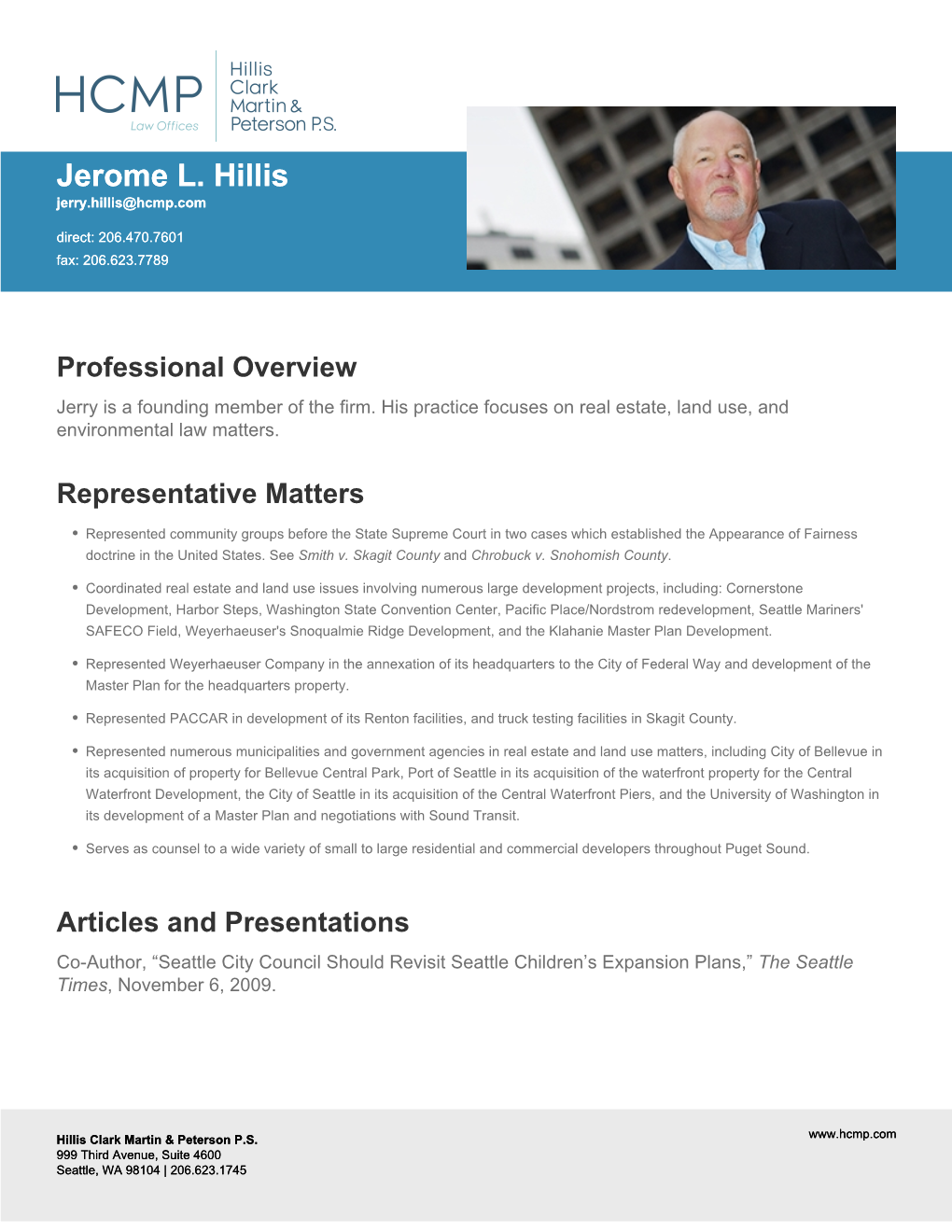 Profile/Jerome L. Hillis