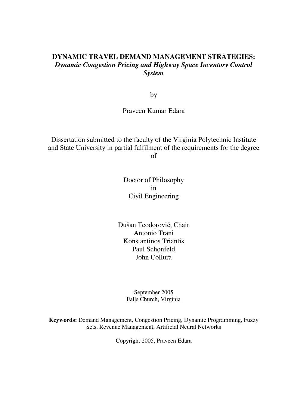 Dynamic Congestion Pricing and Highway Space Inventory Control System