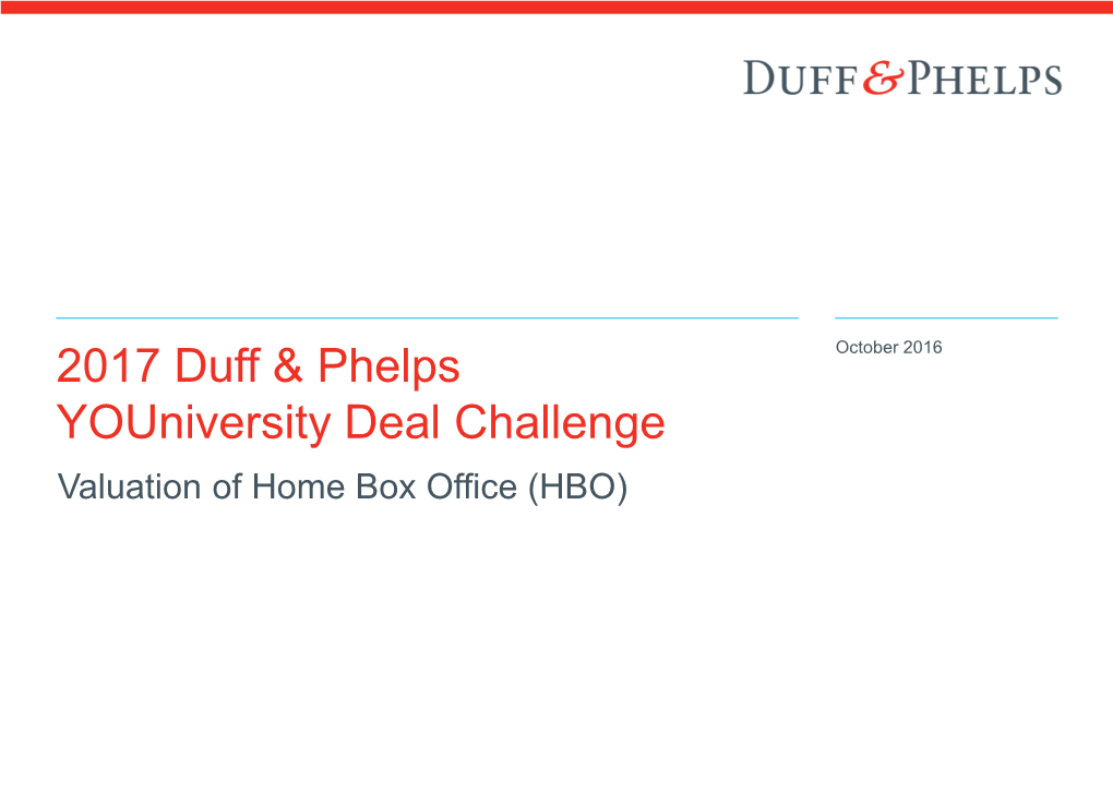 2017 Duff & Phelps Youniversity Deal Challenge