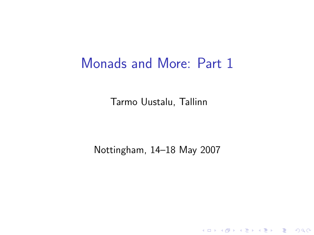 Monads and More: Part 1