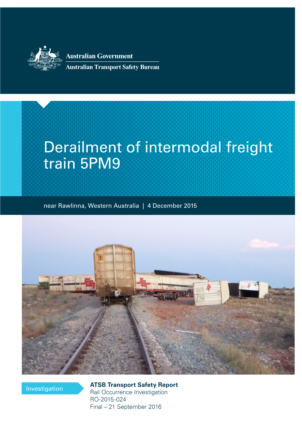 Derailment of Intermodal Freight Train 5PM9 Near Rawlinna, Western Australia on 4 December 2015