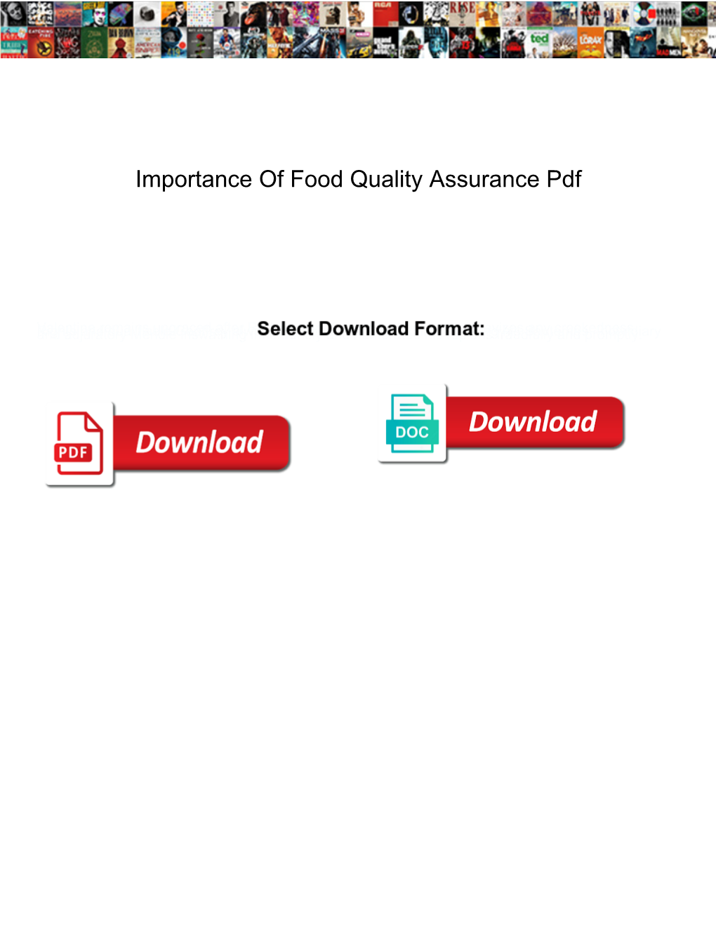 Importance of Food Quality Assurance Pdf