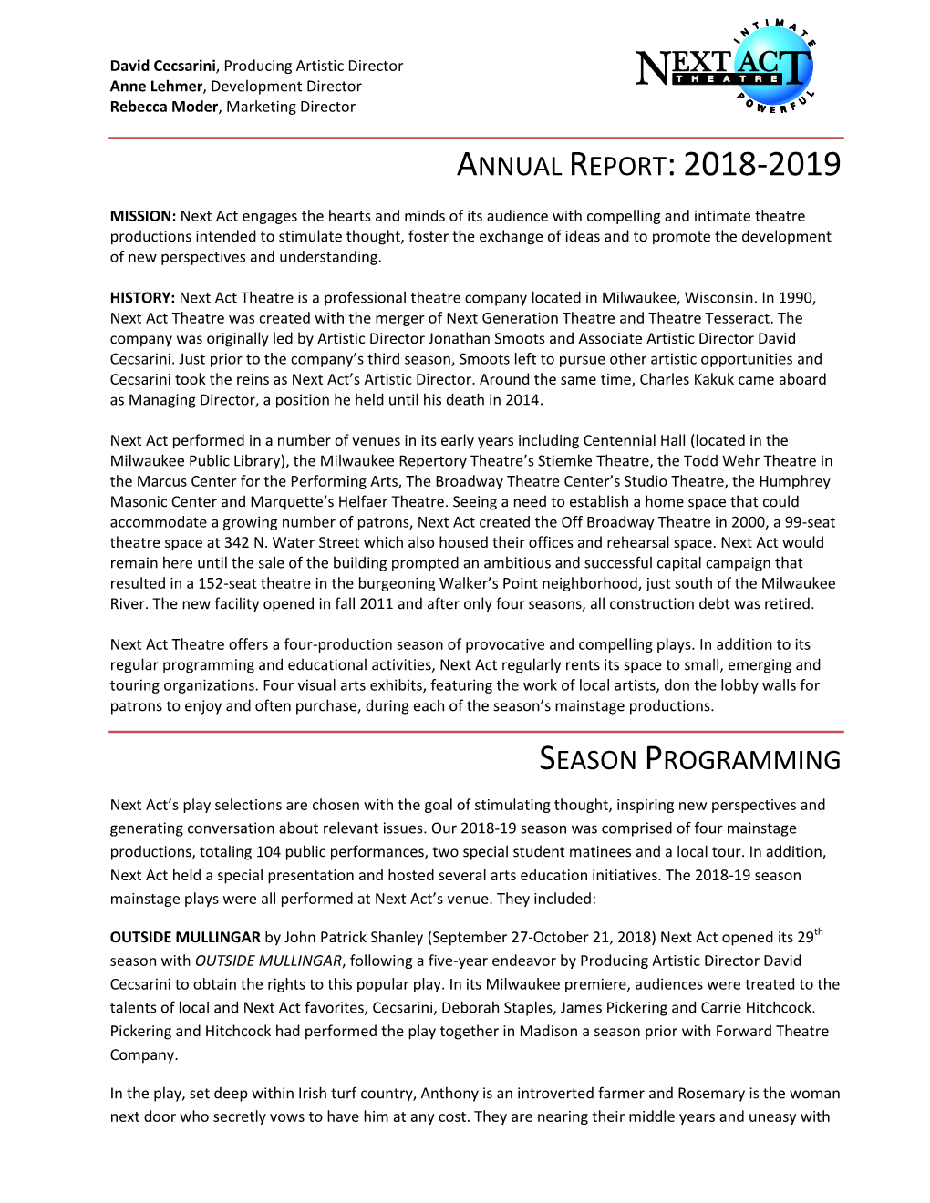 Annual Report:2018-2019