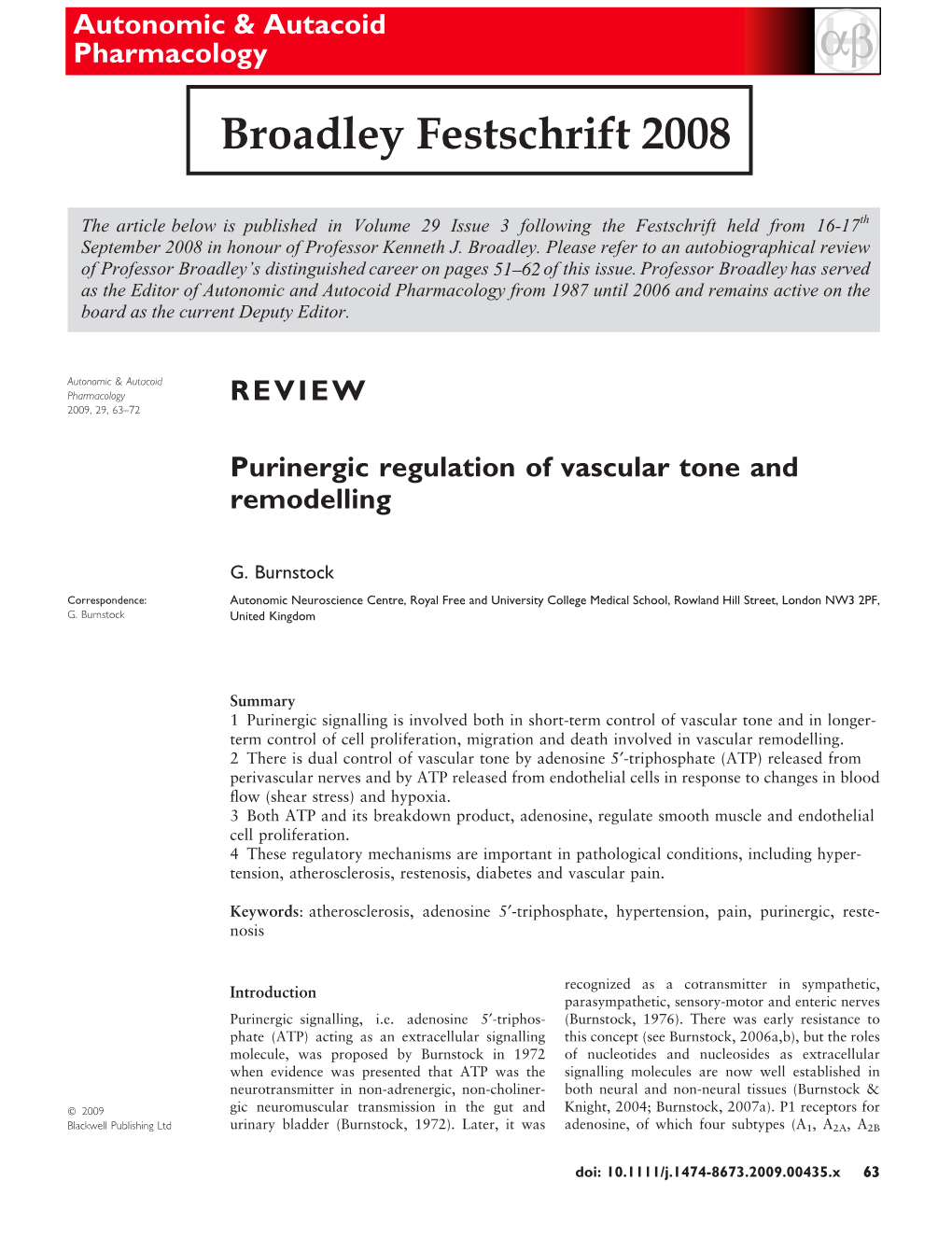 Purinergic Regulation of Vascular Tone and Remodelling