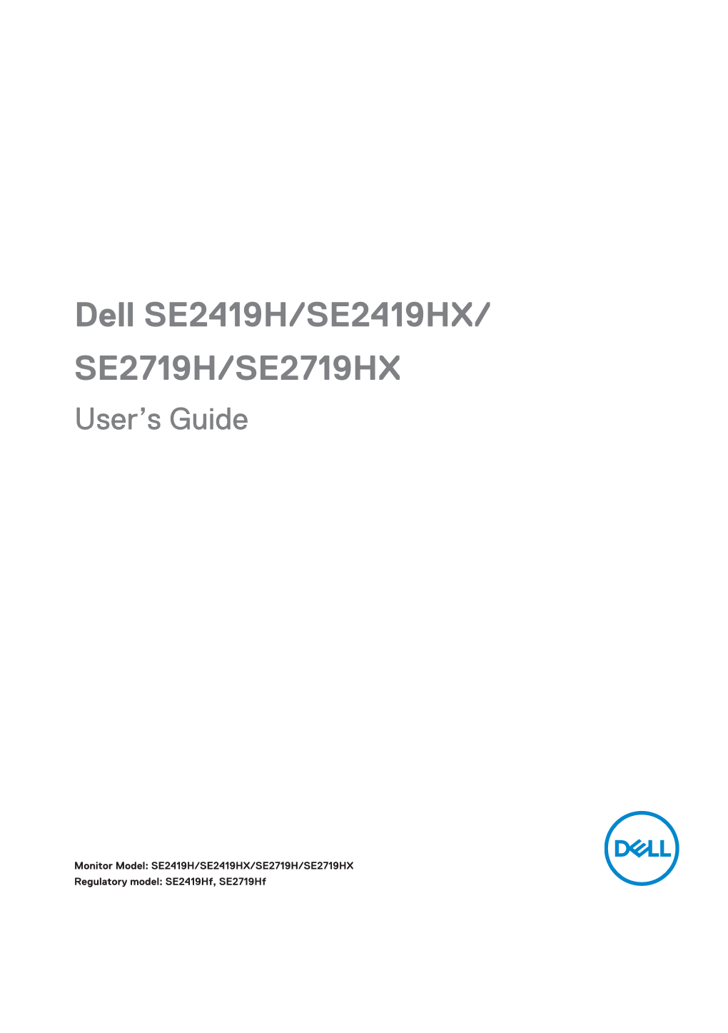 Dell SE2419H/SE2419HX/ SE2719H/SE2719HX User’S Guide