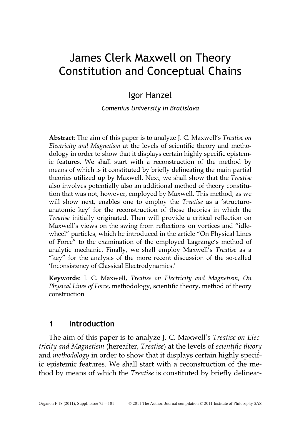 James Clerk Maxwell on Theory Constitution and Conceptual Chains