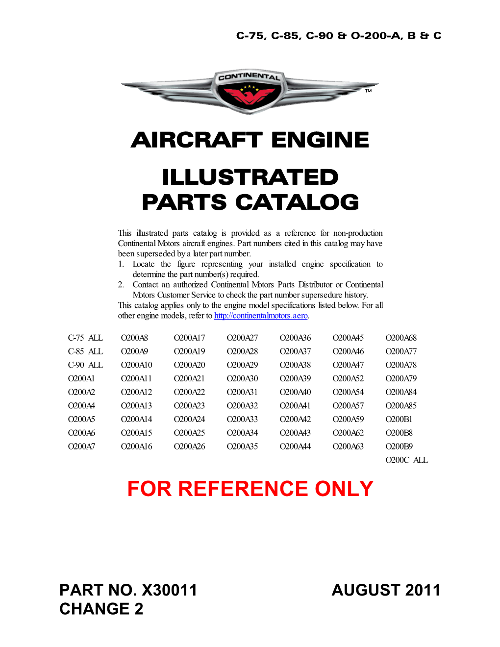 Aircraft Engine Illustrated Parts Catalog