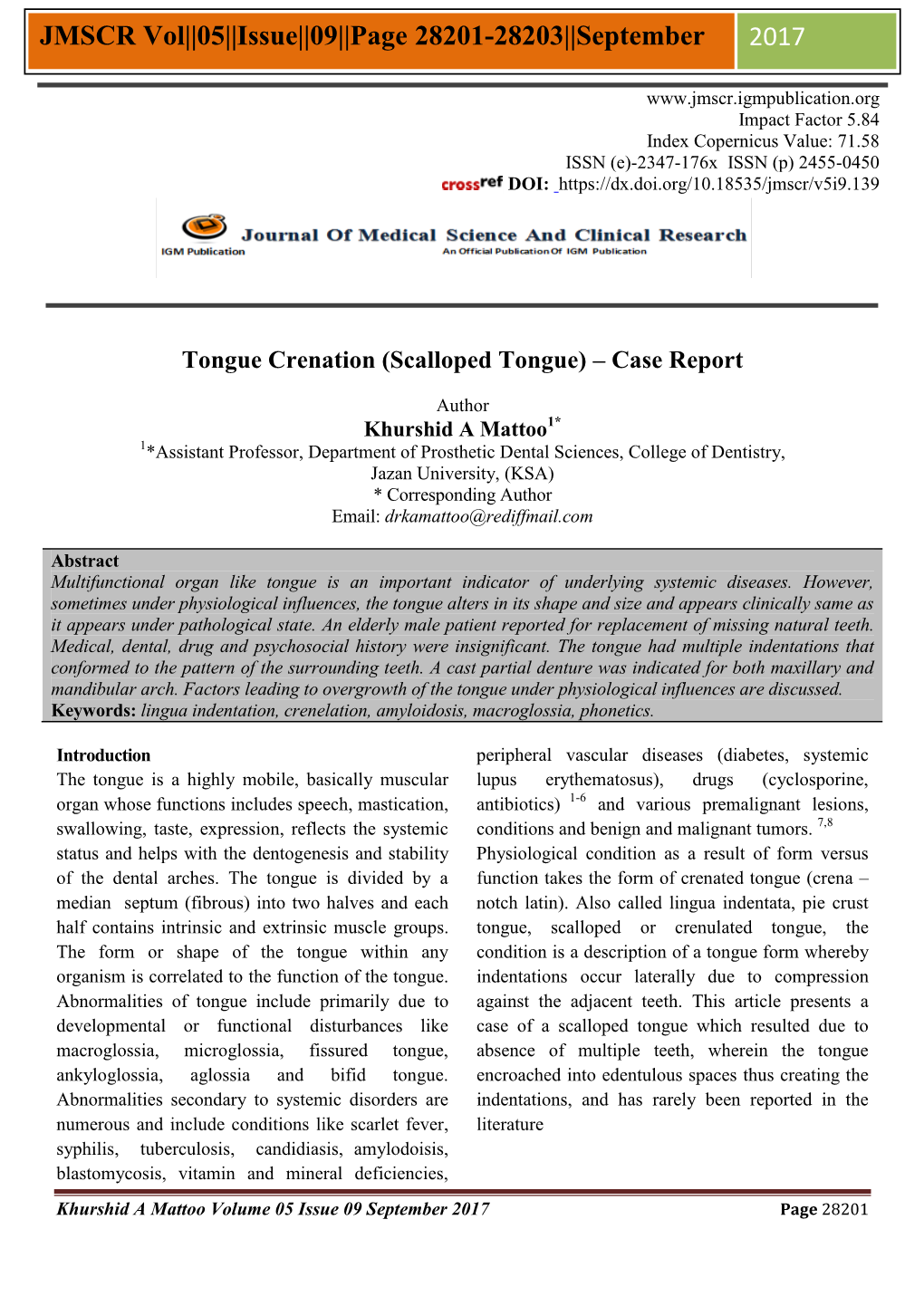 Scalloped Tongue) – Case Report