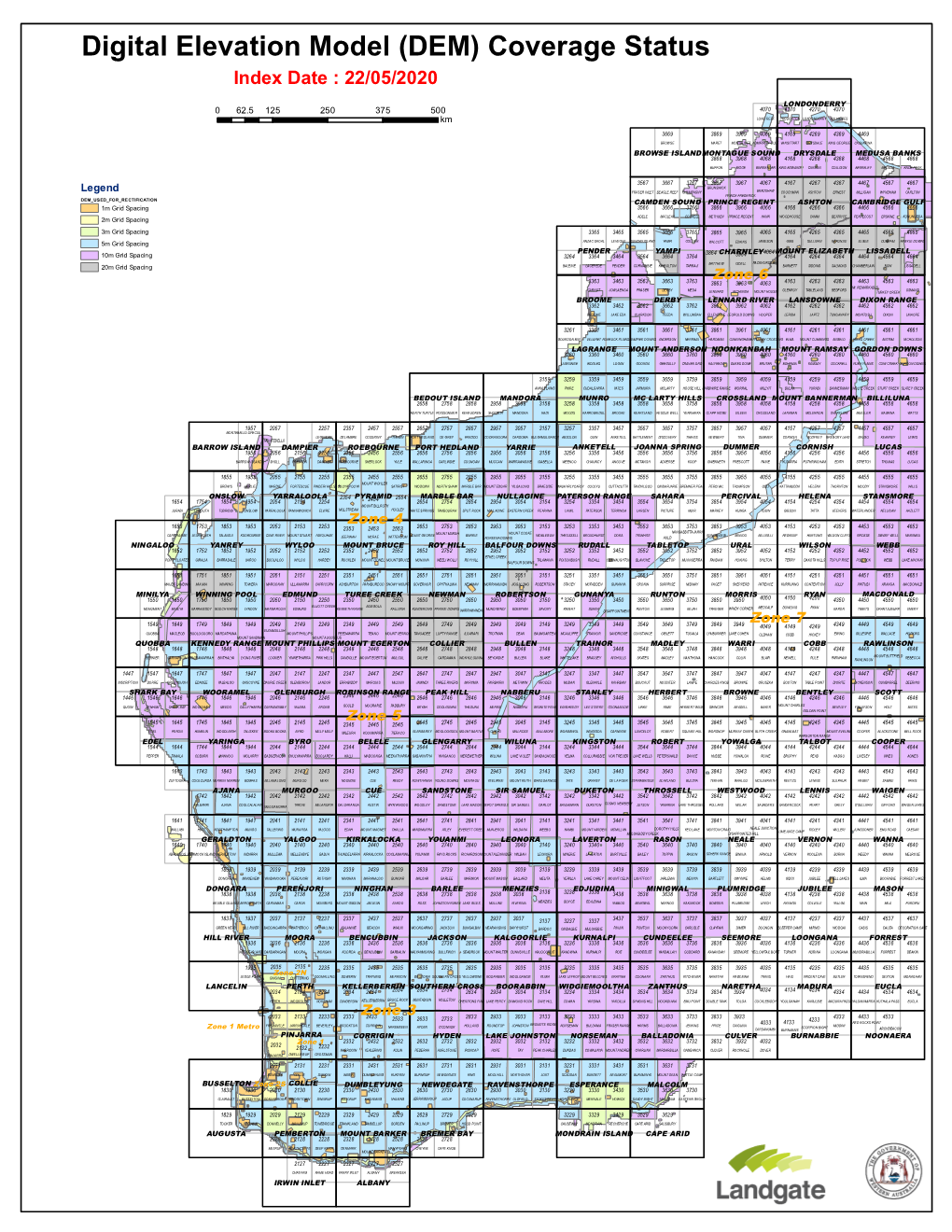 (DEM) Coverage Status Index Date : 22/05/2020