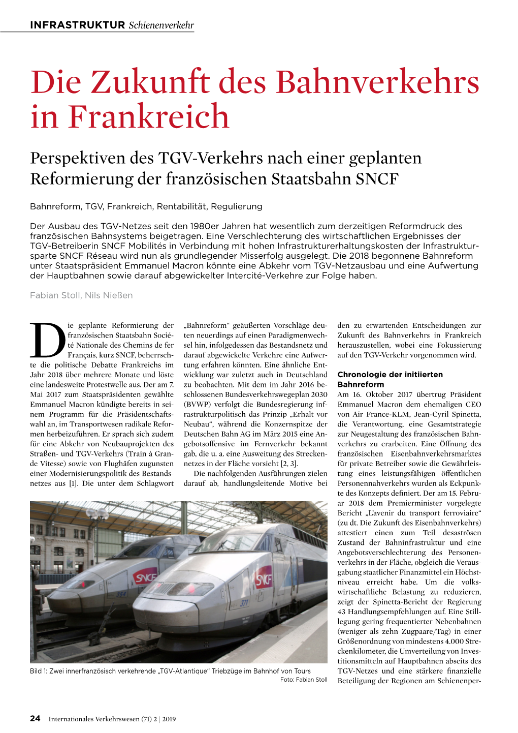 Die Zukunft Des Bahnverkehrs in Frankreich. Perspektiven Des TGV