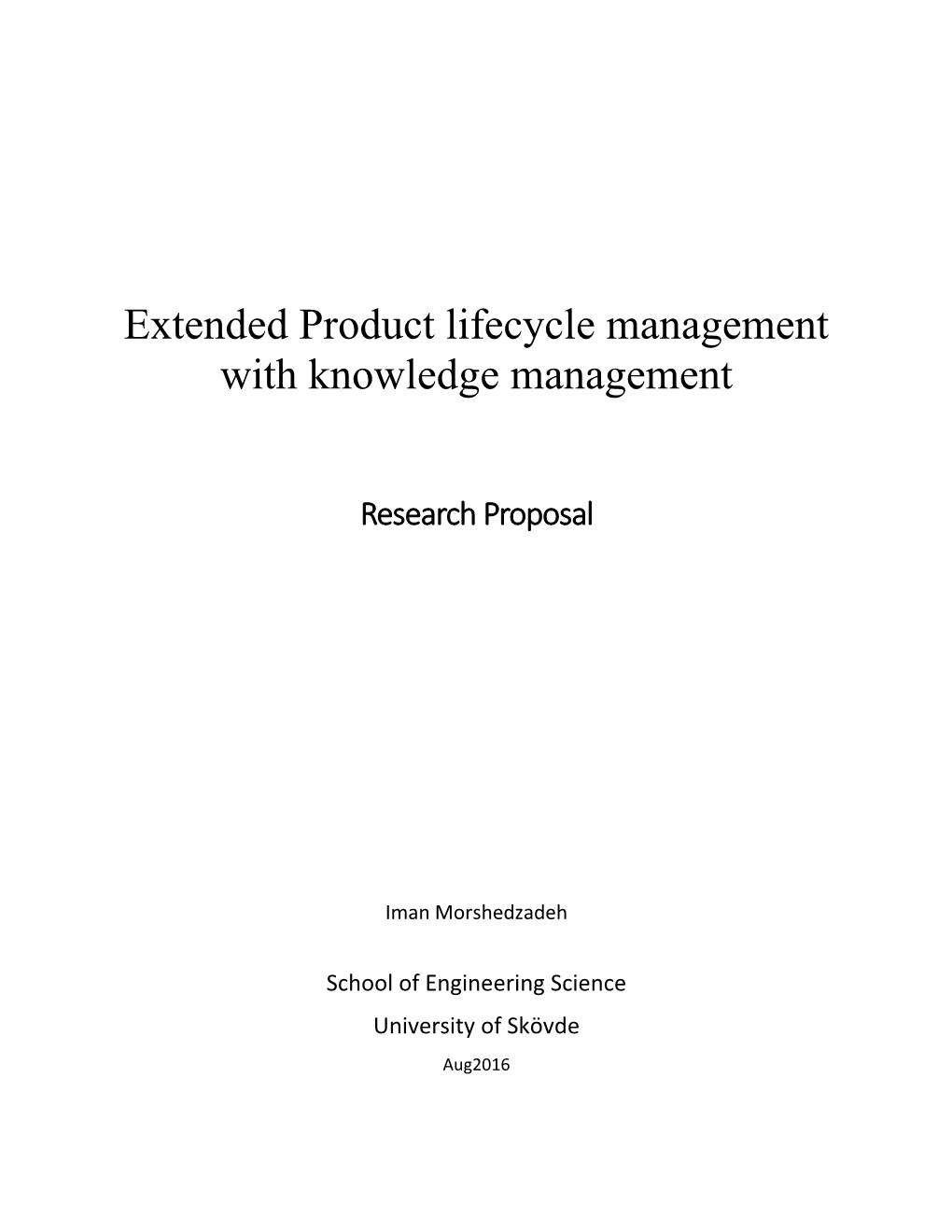 Extended Product Lifecycle Management with Knowledge Management