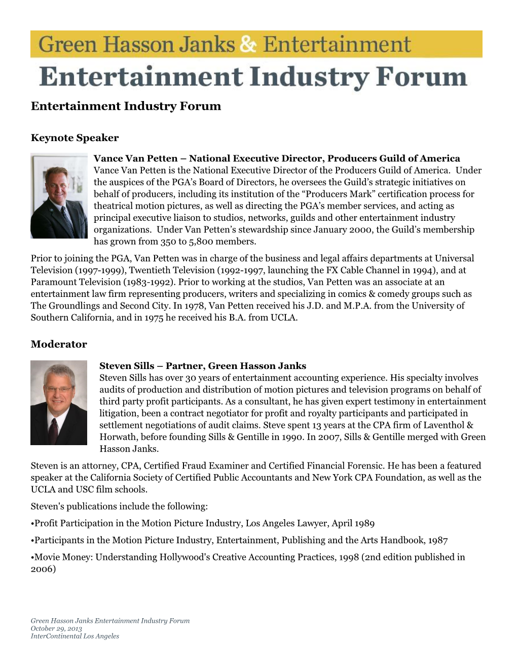 Entertainment Industry Forum