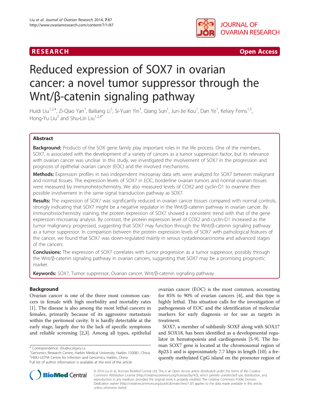 A Novel Tumor Suppressor Through the Wnt/Β-Catenin Signaling Pathway