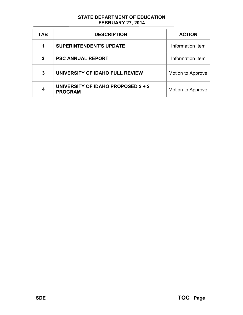 State Department of Education February 27, 2014