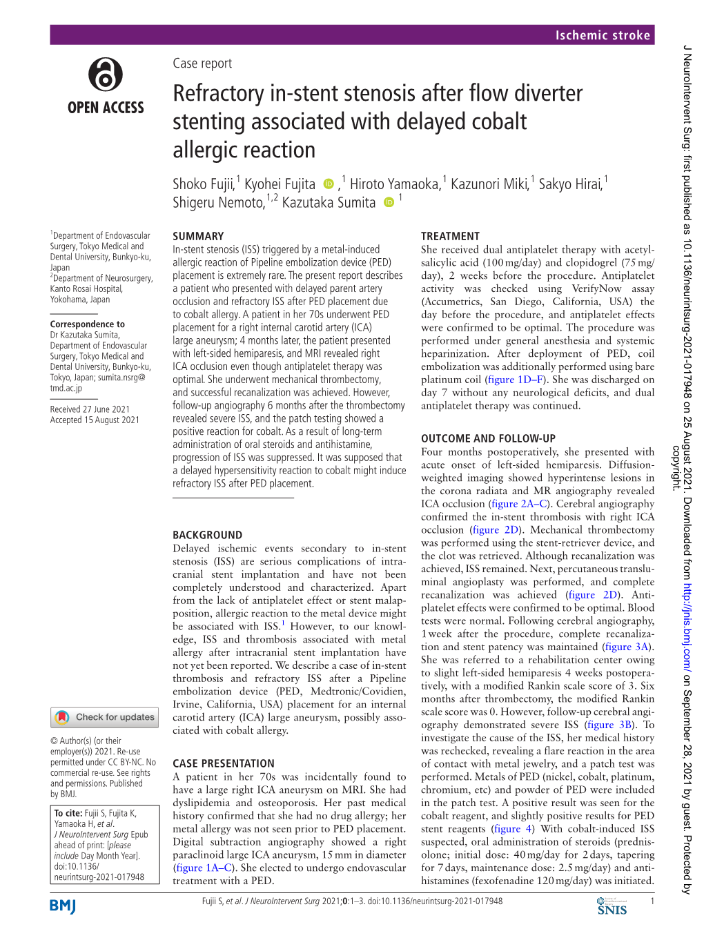 Refractory In-Stent Stenosis After Flow Diverter Stenting Associated With