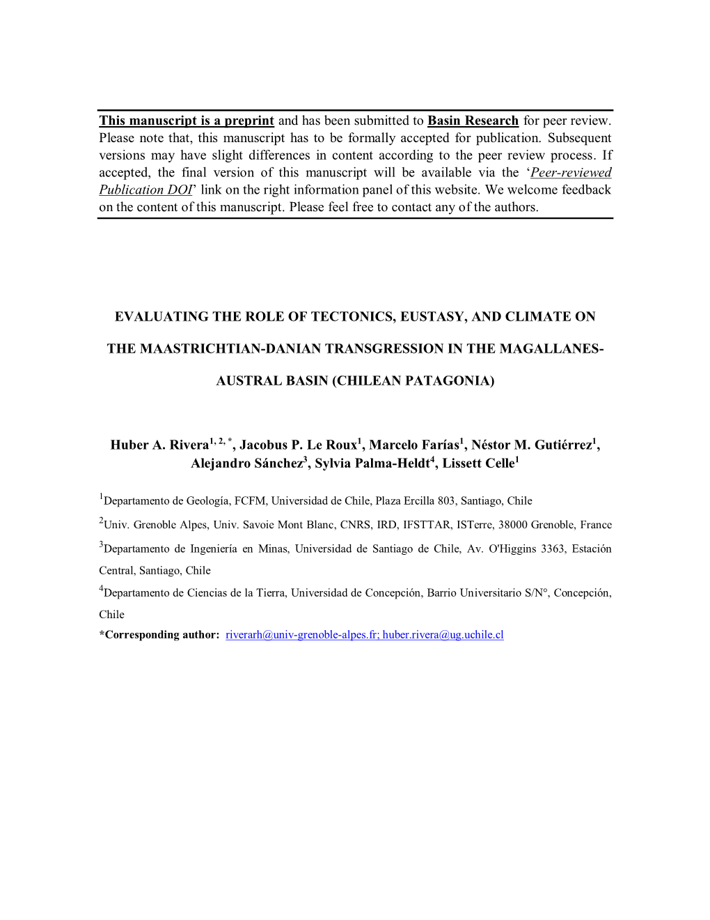 Evaluating the Role of Tectonics, Eustasy, and Climate On