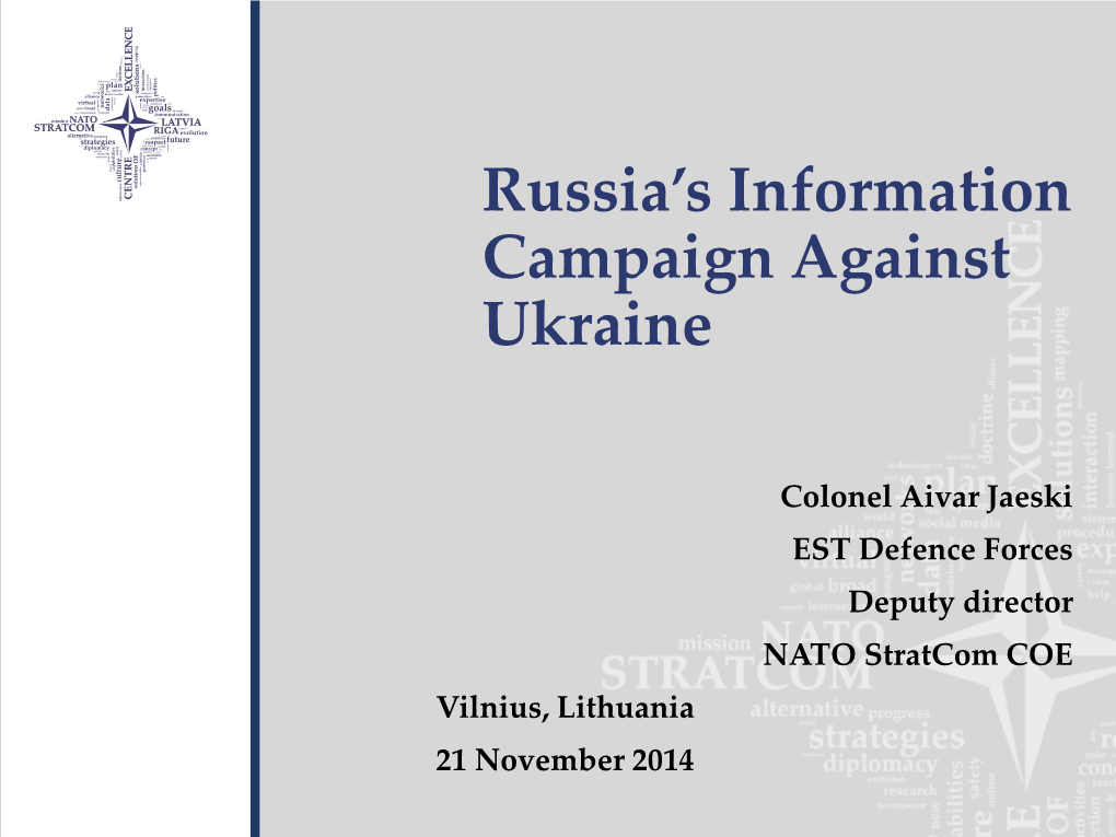 Russia's Information Campaign Against Ukraine