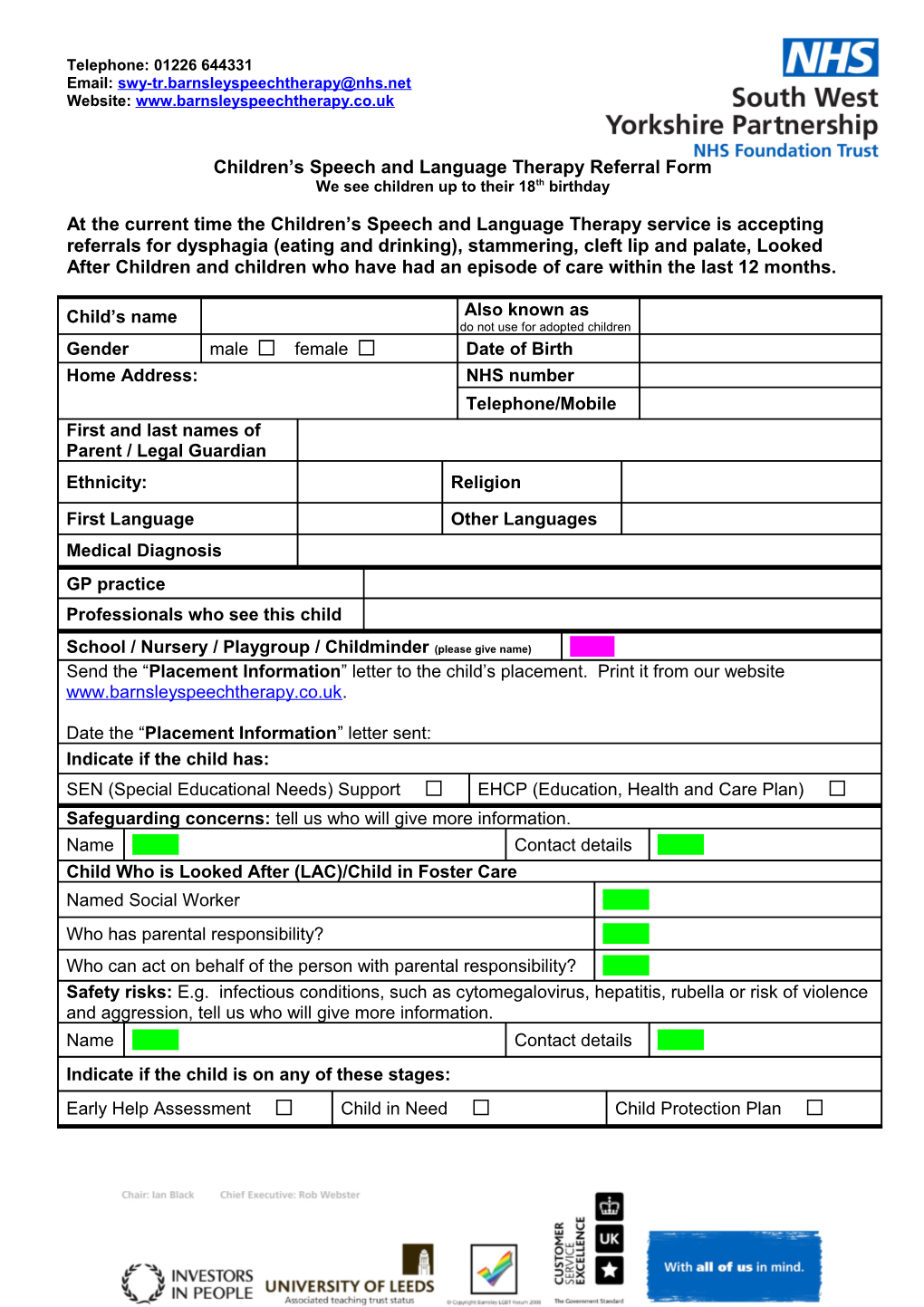 Children S Speech and Language Therapy