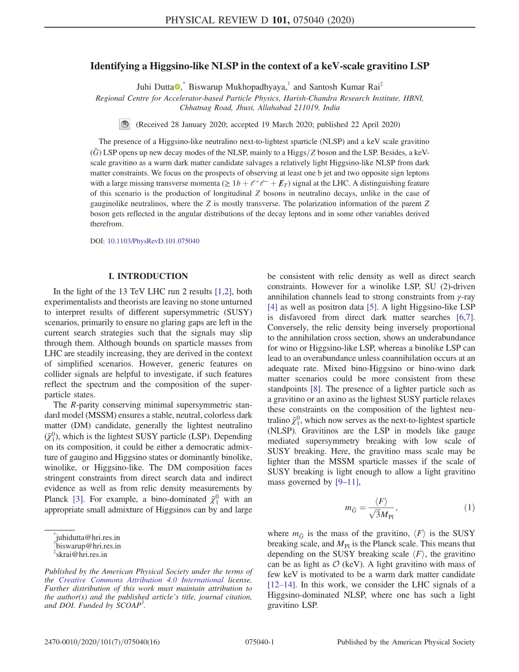 Identifying a Higgsino-Like NLSP in the Context of a Kev-Scale Gravitino LSP