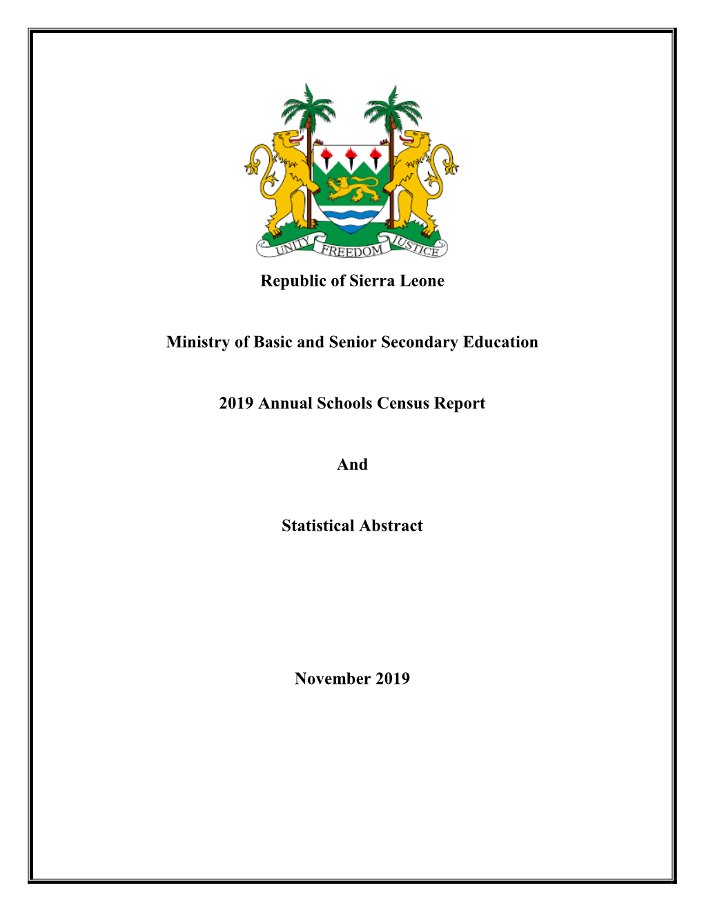 Annual School Census Report 2019