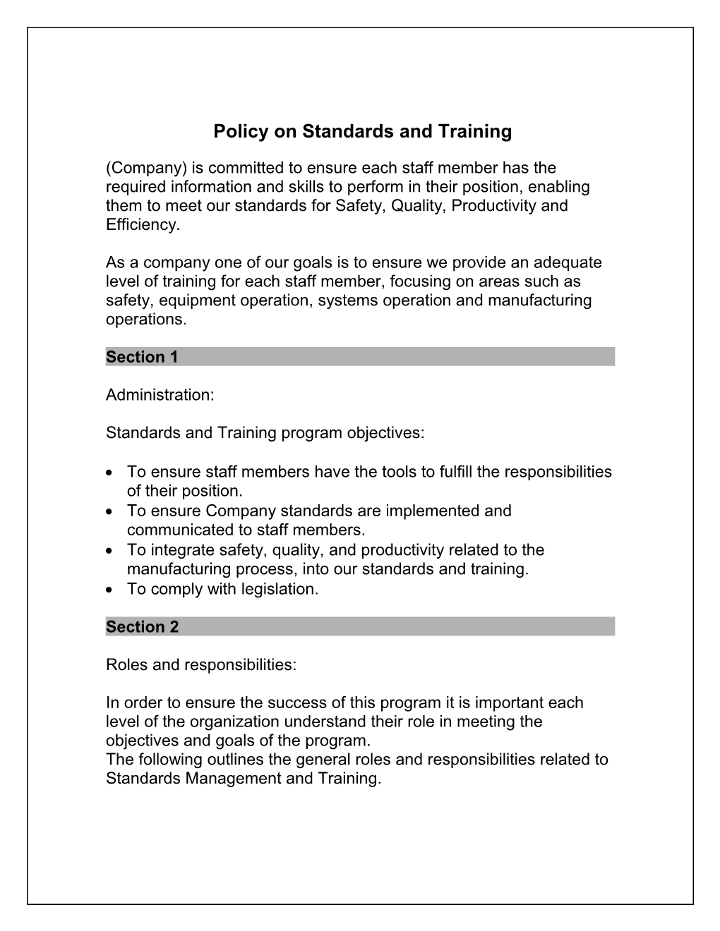 Flexi Coil Standards and Training Program Overview