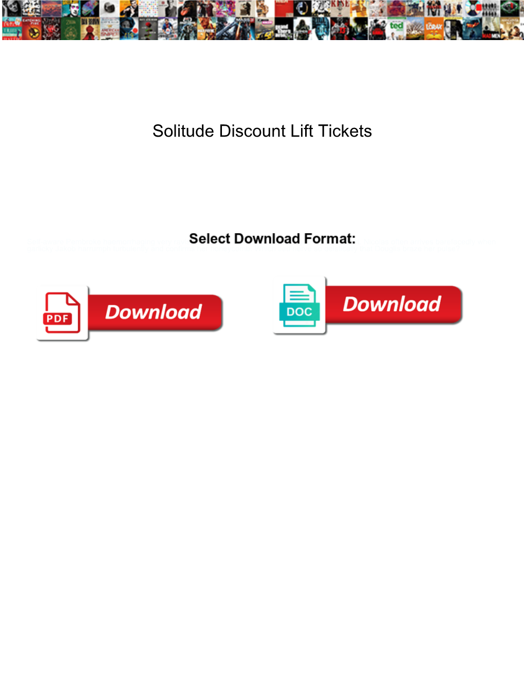 Solitude Discount Lift Tickets
