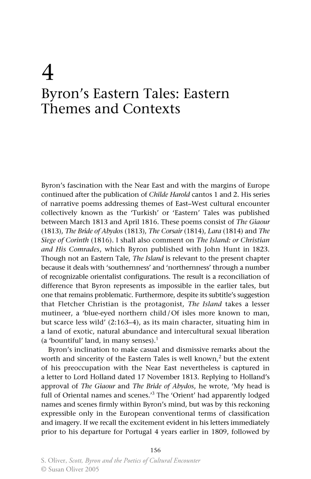 Byron's Eastern Tales: Eastern Themes and Contexts