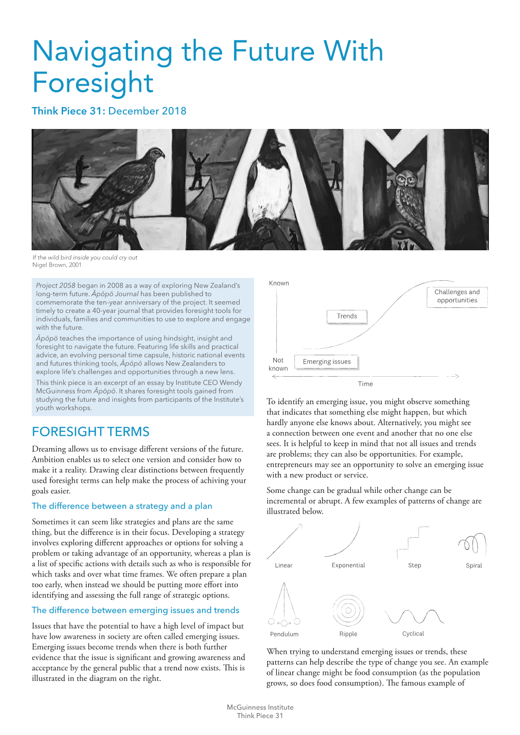 Navigating the Future with Foresight Think Piece 31: December 2018