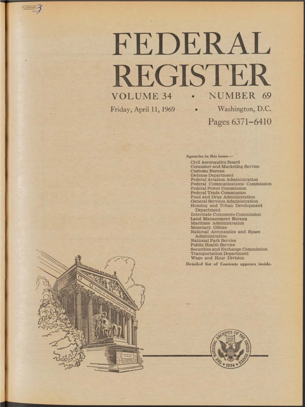 Federal Register Volume 34 • Number 69