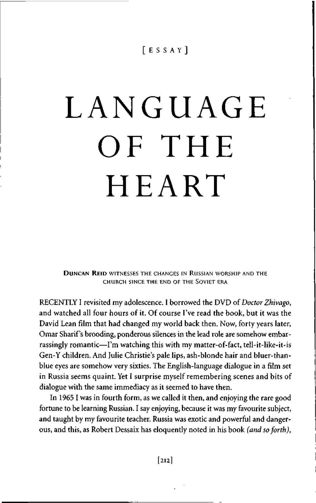 Language of the Heart