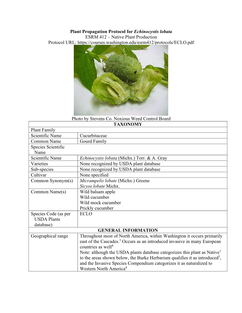 Draft Plant Propagation Protocol