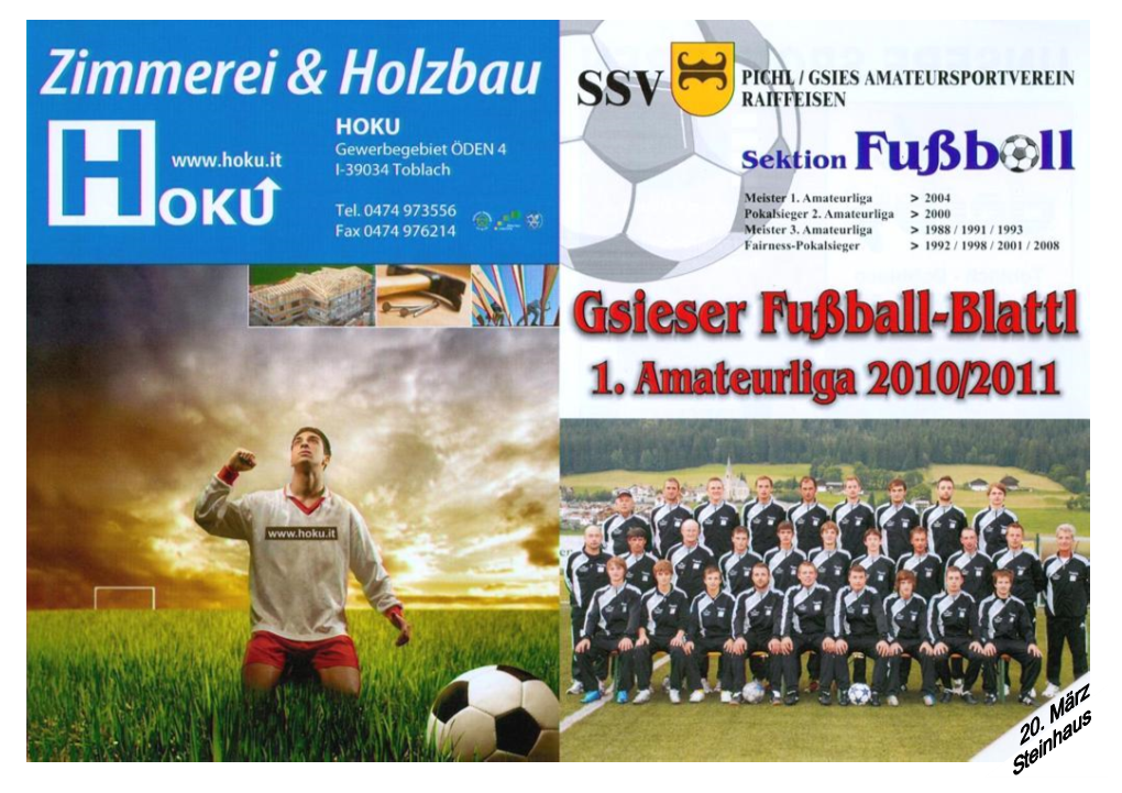 Fussball-Blattl 2010-11 Nr. 6 Vom 20. Maerz Gegen Steinhaus .Pdf